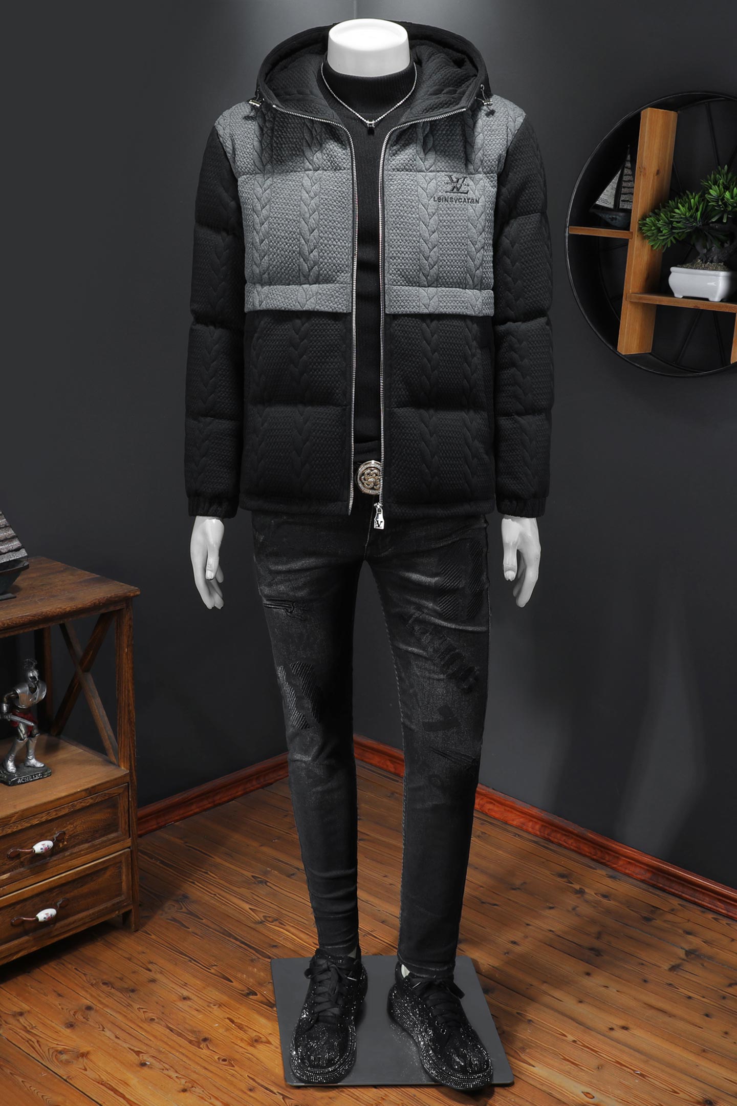 2025秋冬装90%绒立领羽绒服男钱塘6006-5118-P330假模图,男装羽绒服,钱塘6006(原3029)