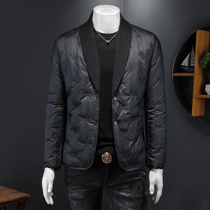 2025秋冬装刺绣针织领西装羽绒服男 钱塘6006-9108-P265 假模图片