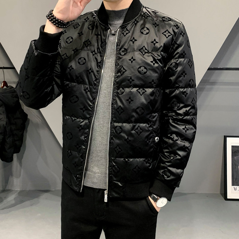 2021秋冬装新款植绒棒球领羽绒服男 钱塘3029-2073-P245  真模图片