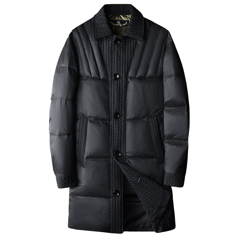 2025秋冬装中长款麦穗拼接羽绒服男钱塘6006-9811-P330尺码偏大,男装羽绒服,钱塘6006(原3029)