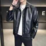 2025年春装新款翻领皮衣男装钱塘60068207P175真模，男装皮衣，钱塘6006(原3029)
