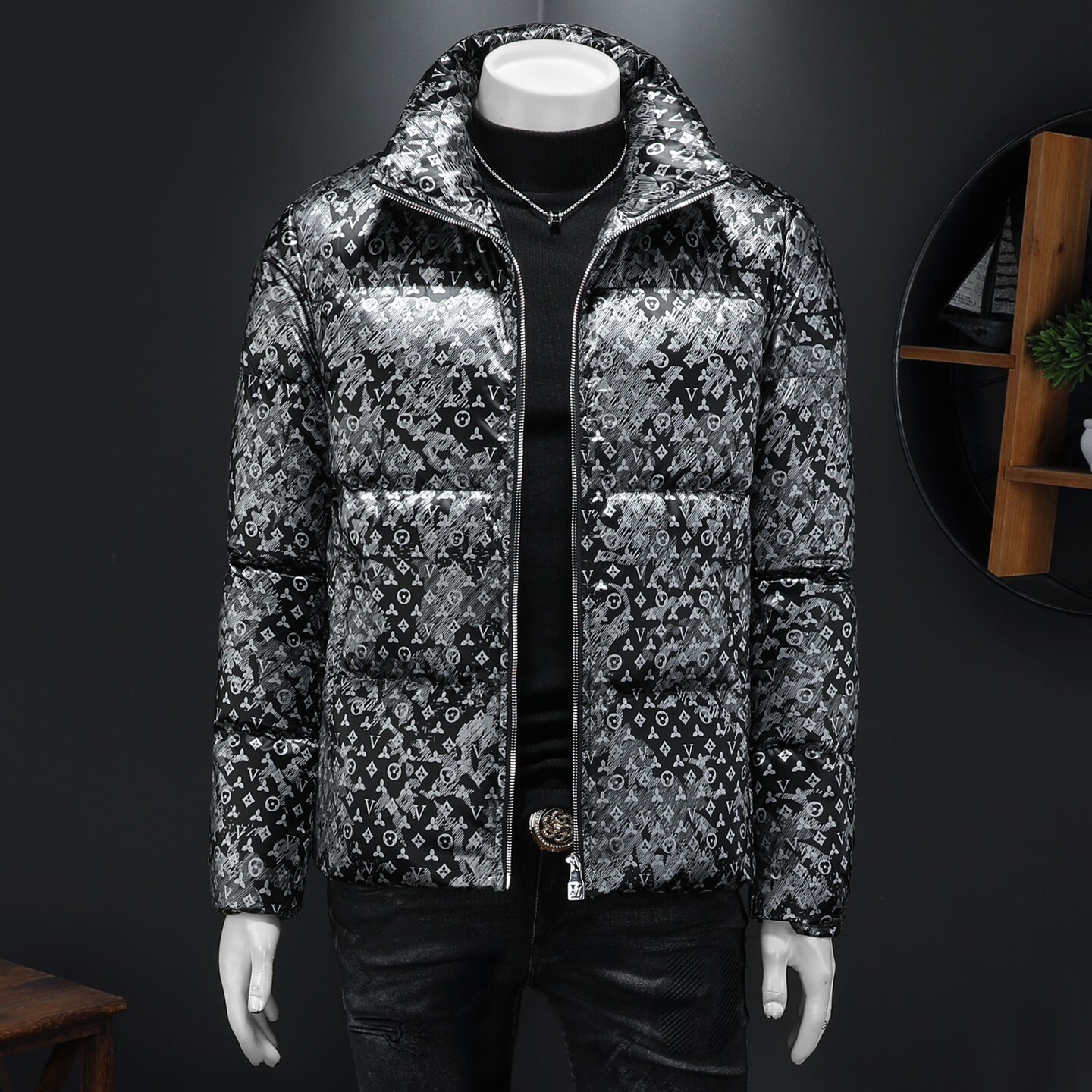 2025秋冬装90%绒立领羽绒服男 钱塘6006-5312-P310 假模图图片