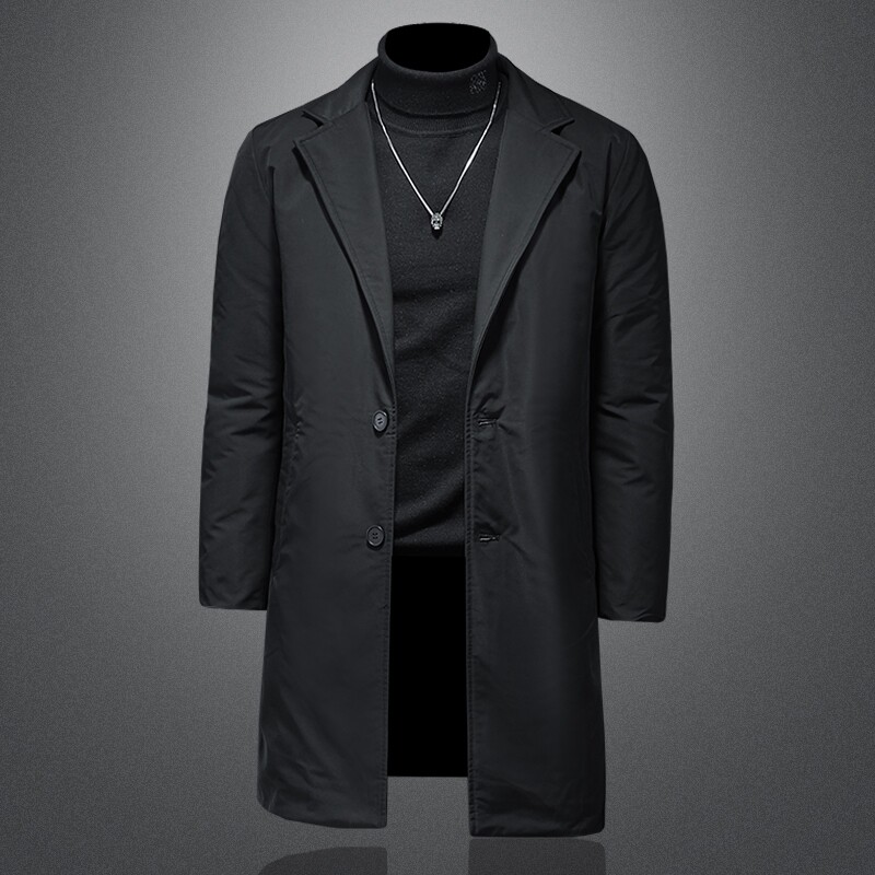 2021秋冬装新款长款小西装羽绒服男 钱塘3029-999  镂空图图片