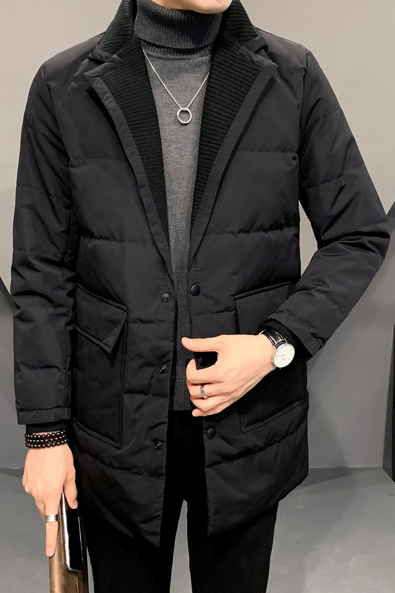 爆款2021冬装新款中长款西装羽绒服男钱塘3029-198010-P320真模,男装羽绒服,钱塘6006(原3029)
