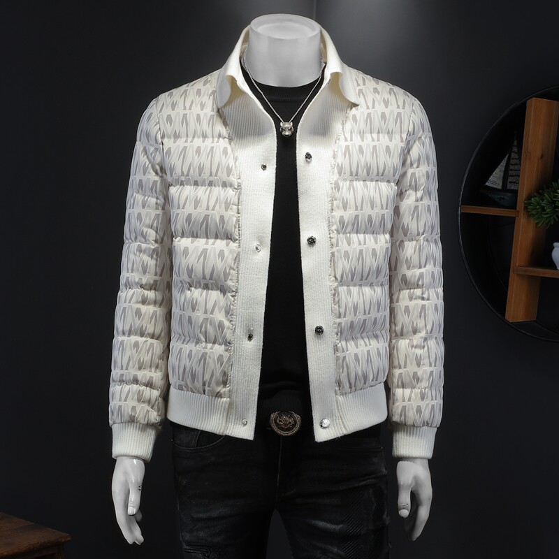 2025秋冬装新款90绒针织领羽绒服男 钱塘6006-7203-P310 假模图图片