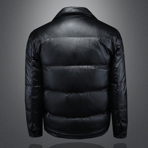 2025秋冬装新款90绒PU皮羽绒服男 6006-7202-P310  镂空图图片