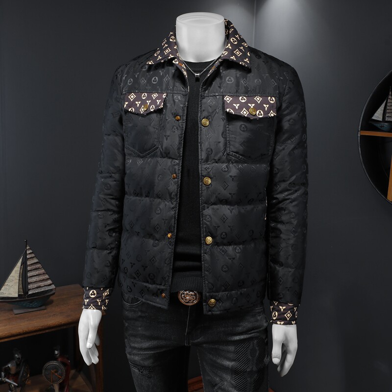 2025秋冬装新款翻领提花羽绒服男加厚钱塘3029-9119-P300假模图,男装羽绒服,钱塘6006(原3029)