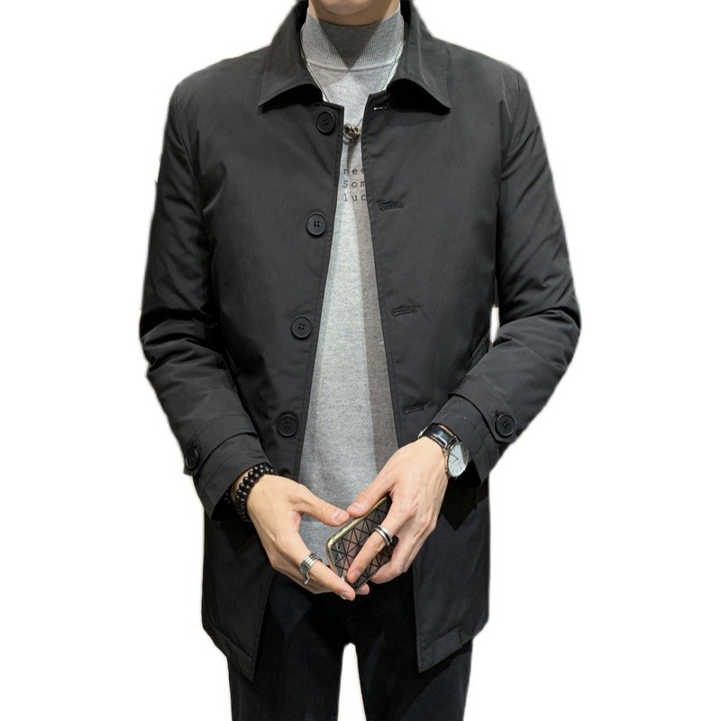 2025秋冬装翻领中长款羽绒服男加厚钱塘3029-1977-P260真模,男装羽绒服,钱塘6006(原3029)