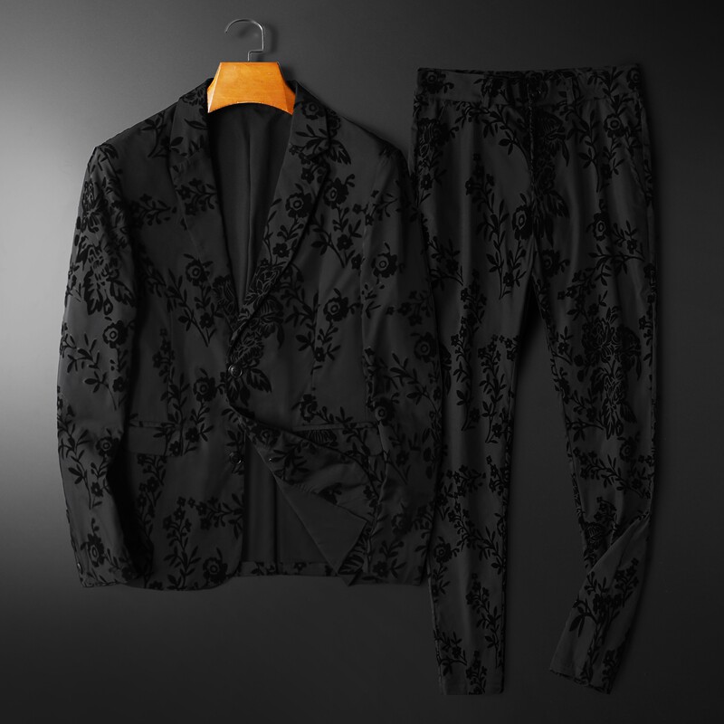 2021秋装新款高端植绒西装套装男钱塘3029-X2225-P265平铺，男装西服套装，钱塘6006(原3029)