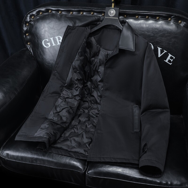 2025冬装90绒落肩宽松型拼皮中长款羽绒服男6006-7201-P300沙发图,男装羽绒服,钱塘6006(原3029)