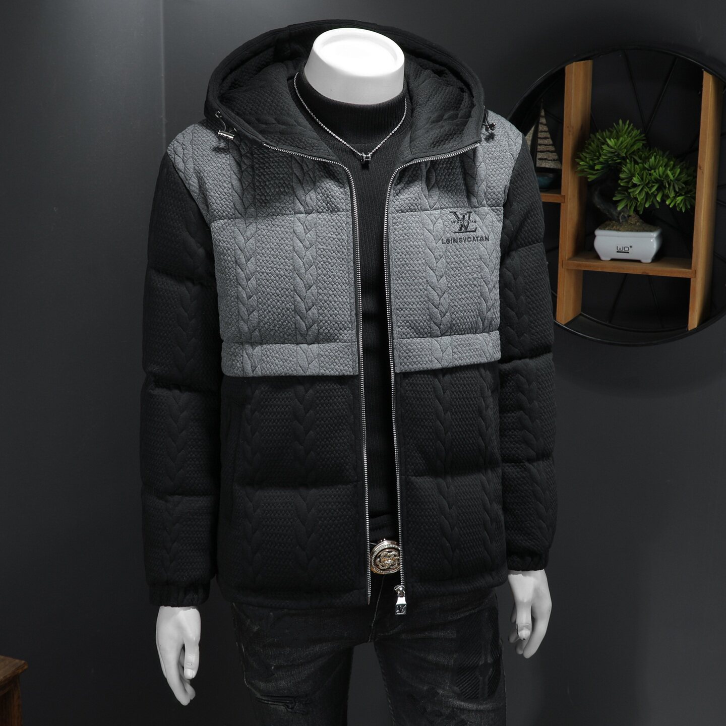 2025秋冬装90%绒立领羽绒服男钱塘6006-5118-P330假模图,男装羽绒服,钱塘6006(原3029)