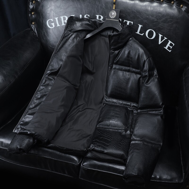 2025秋冬装新款90绒PU皮羽绒服男6006-7717-P320沙发图,男装羽绒服,钱塘6006(原3029)