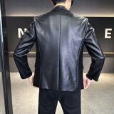 2025秋装新款休闲PU皮西装男钱塘6006-8220P175真模，男装西服，钱塘6006(原3029)