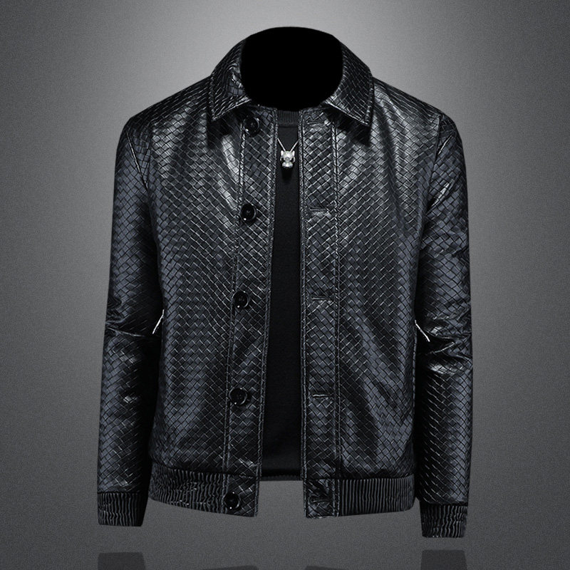 2025秋冬装新款90绒PU皮羽绒服男 6006-7763-P320  镂空图图片