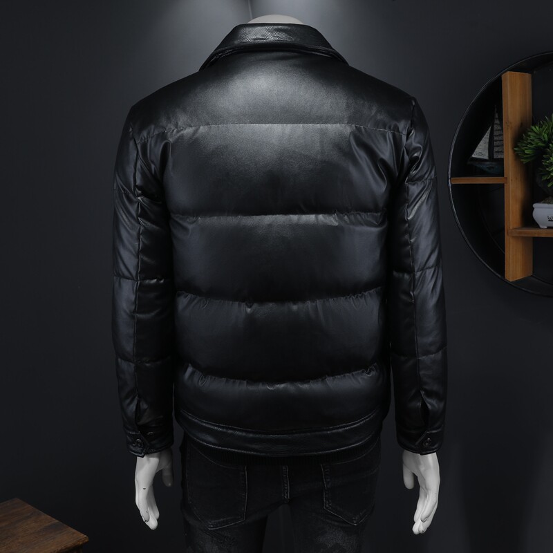 2025秋冬装新款90绒PU皮羽绒服男6006-7202-P310假模图,男装羽绒服,钱塘6006(原3029)