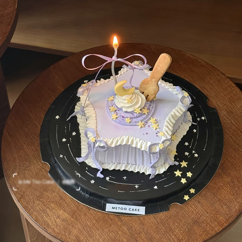 网红ins氛围唯美月亮扭扭蜡烛烘焙装扮星形叉子饼干蛋糕装饰摆件