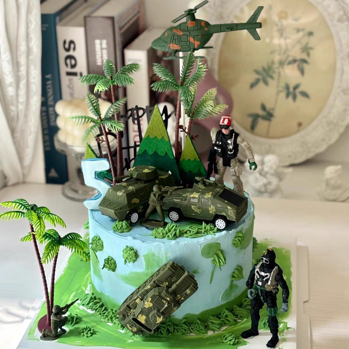 军事主题蛋糕装饰特种兵坦克飞机战车摆件男孩生日派对烘焙装扮