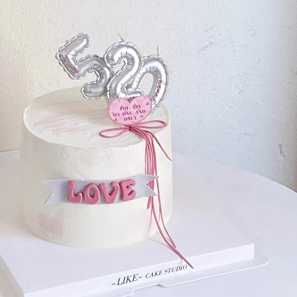 包邮七夕情人节520我爱你表白蜡烛爱心loveyou烘焙蛋糕装饰摆件