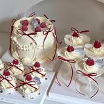 网红高级感订婚结婚0.3cm丝带蝴蝶结酒杯甜品插件甜品台蛋糕装饰