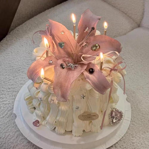 网红氛围感丝带蝴蝶结仙女女神生日装扮配件钻石爱心蛋糕装饰摆件