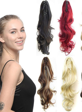 假发马尾辫 爪夹马尾长卷发造型 Claw Ponytails Hair Extension
