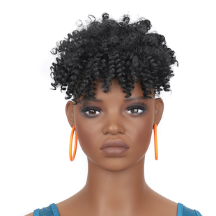 假发头顶补发块非洲黑人爆炸头Dreadlock Toupee Curly Topper