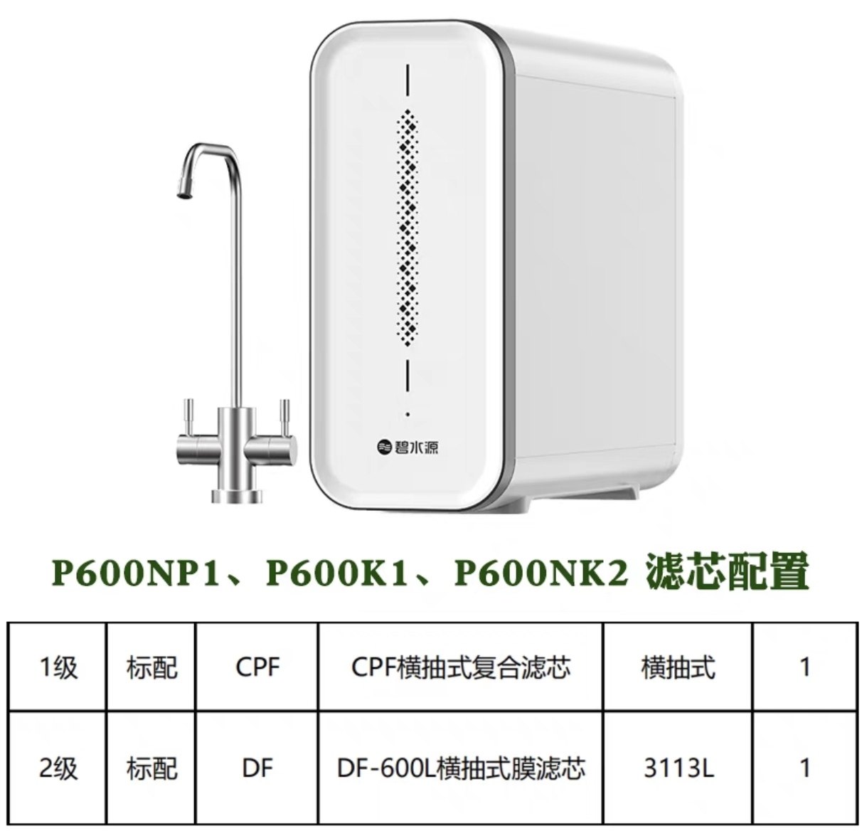 碧水源P600NP1/P600K1/P600NK1/P600NK2净水器CPF滤芯DF滤芯