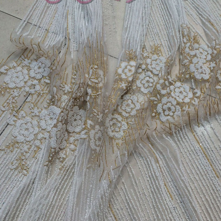白珠金色细闪粉中硬闪亮晶晶透明网纱背景布置网纱婚纱礼服布料