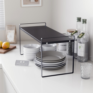 里本 厨房橱柜台面收纳架碗盘电饭煲调料双层桌面置物架 分层架子