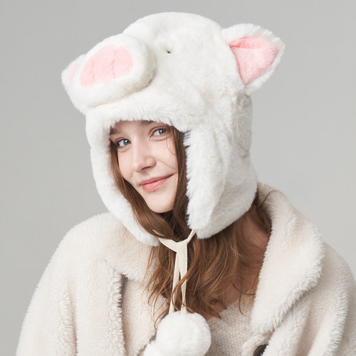 暖纪年原创“一只小肥猪”毛绒帽