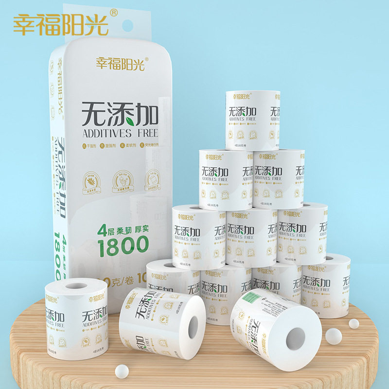 幸福阳光无添加4层卷筒纸1800g卫生纸180克*10卷/提