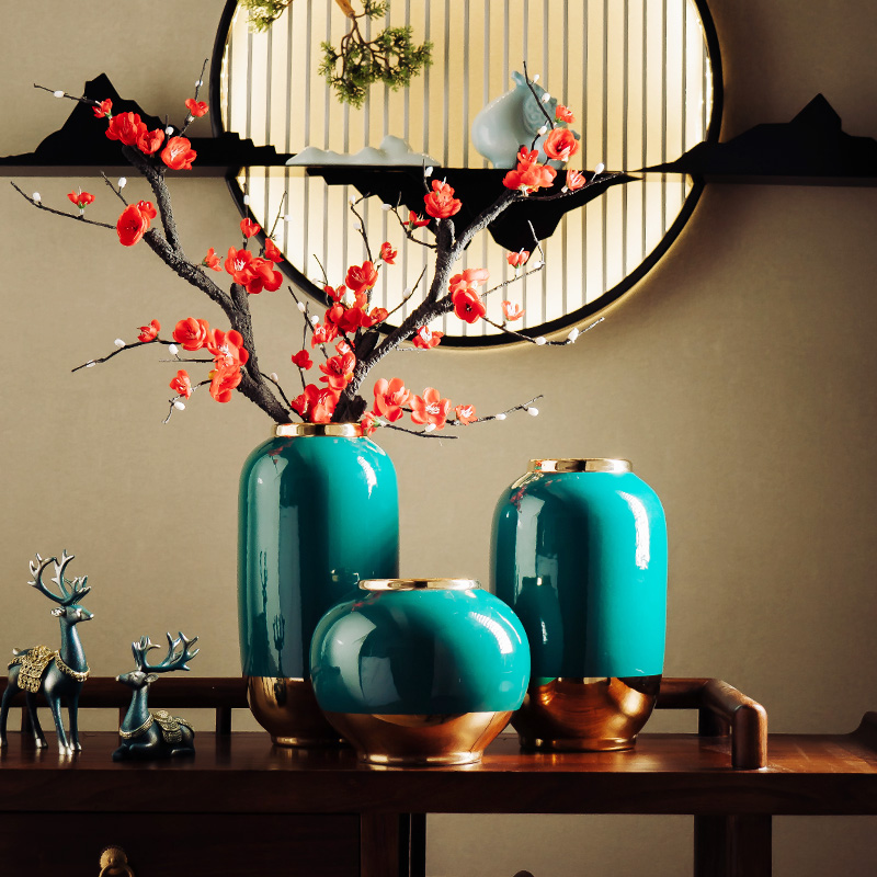 轻奢风客厅玄关干花装饰摆件