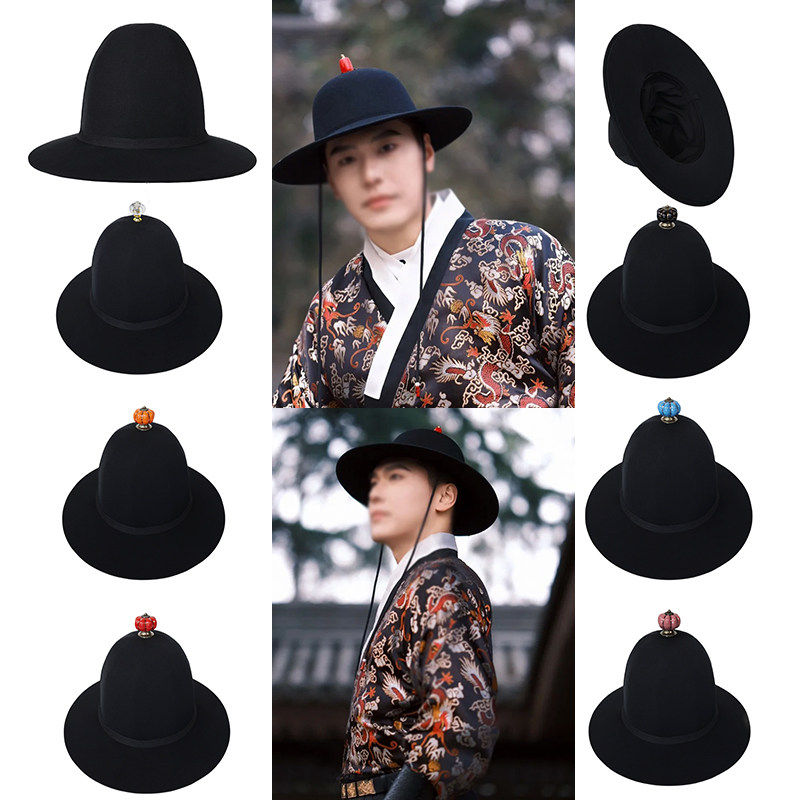 圆领袍明制汉服黑色圆顶大檐帽烟墩帽帽子古装大圆帽锦衣卫飞鱼服,模玩/动漫/周边/娃圈三坑/桌游,古风/国风配饰,淘宝优惠券,粉丝福利购,淘宝优惠卷
