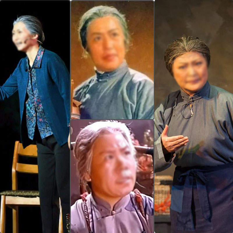 花白假发套演出反串短剧戏曲假发古装老太太整顶头套老太婆老夫人