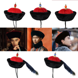 清朝武官文官顶戴花翎影视剧男古装帽子古风摄影暖帽大臣清朝凉帽