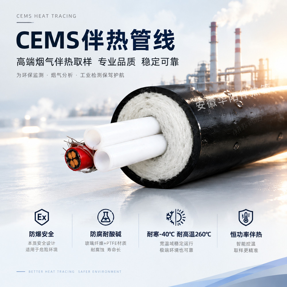 伴热管JG-A2C8-40w-40 烟气伴热复合取样管CEMS在线监测采样管