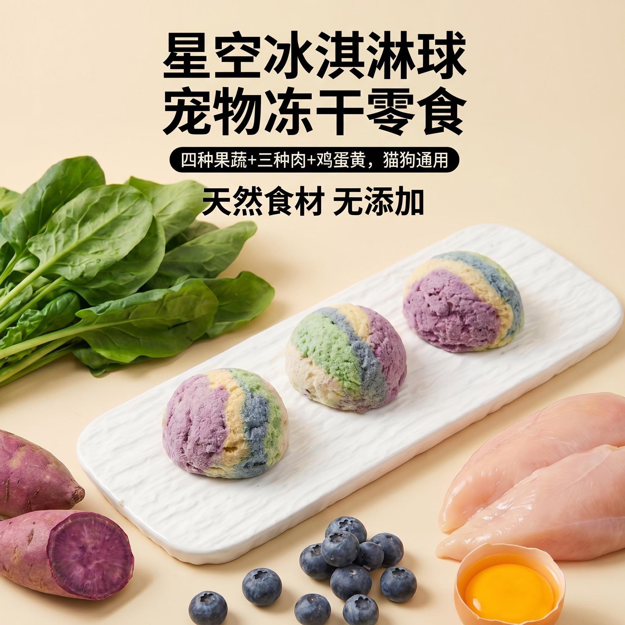 跟屁虫的饭食 星空冰激凌宠物冻狗冻干零食