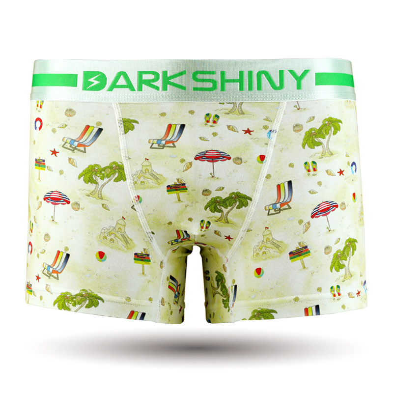 DarkShiny 日本潮流沙滩恋人波西米亚精梳棉加档平角男士内裤