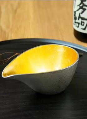 现货 日本进口 能作锡器 纯金金箔酒具分酒器 片口 - 大