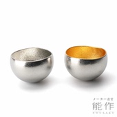 Kuzushi Yure 金箔纯锡套装 日本进口 木盒装 锡器酒杯 丸 能作