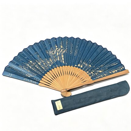 日本制 京都舞扇堂 上品高级 和纸切绘扇子套装 北斋富岳三十六景