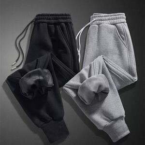 秋冬季加绒保暖耐磨脏劳保男卫裤工作服加厚工装休闲运动束脚长裤