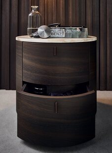 Poliform储物柜极简边柜轻奢圆形简约家具床头柜意式