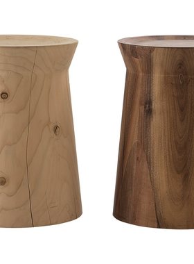 Poliform床头实木床头柜木桩角几树桩沙发边几