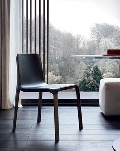 Poliform靠背椅餐椅咖啡实木椅子家用简约休闲椅