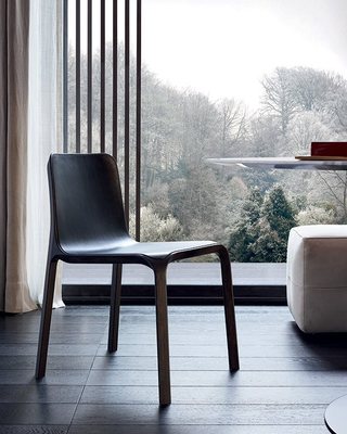 Poliform靠背椅餐椅咖啡实木椅子家用简约休闲椅