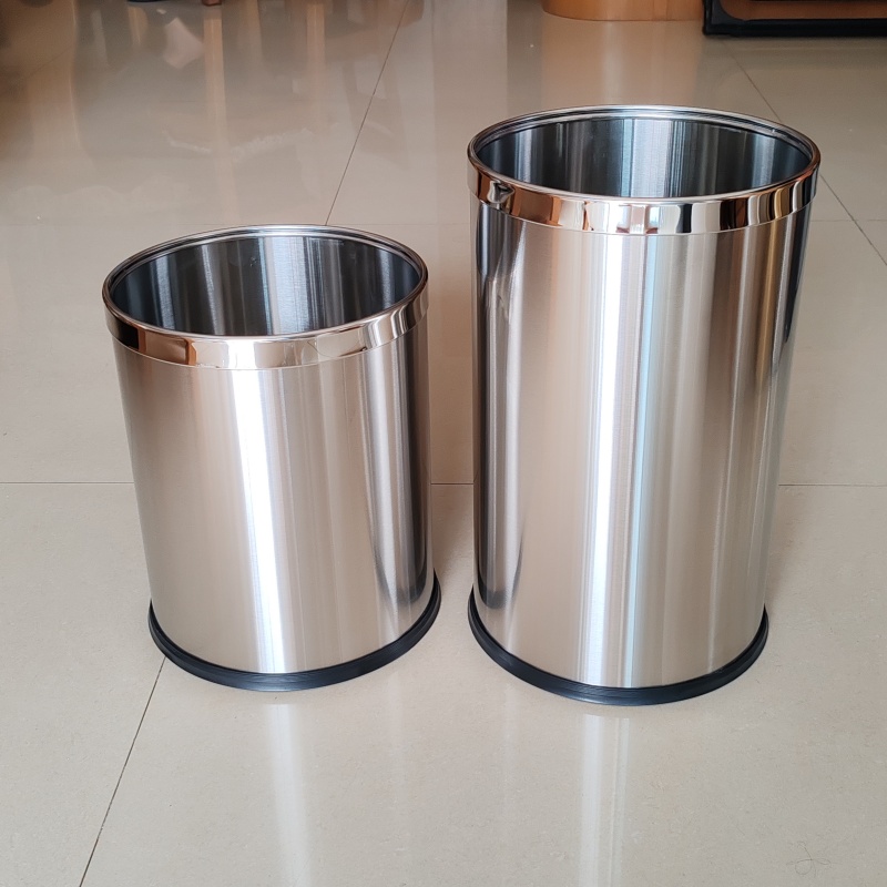 不锈钢圆形垃圾桶大容量18升商用