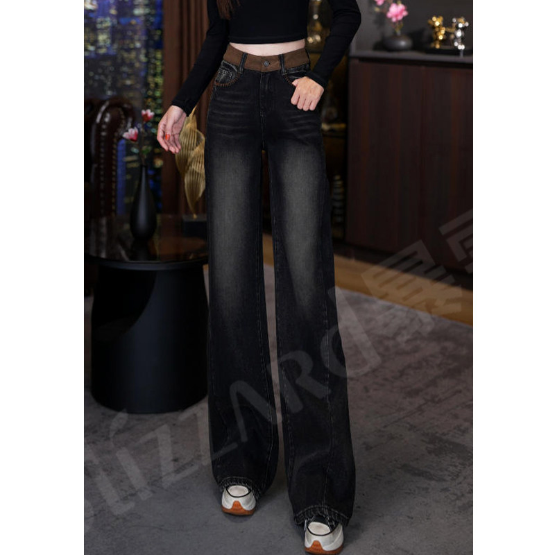 暴雪【魔王灰】复古水洗高腰拖地裤宽松阔腿牛仔裤女2025秋冬新款,女装/女士精品,牛仔裤,淘宝优惠券,粉丝福利购,淘宝优惠卷