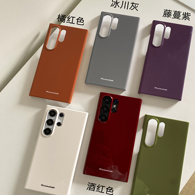 INS简约菲林适用于三星S25Ultra光面菲林硬壳S26plus/S21Ultra防摔壳S22手机壳S21+/s23ultra创意小众三星S24