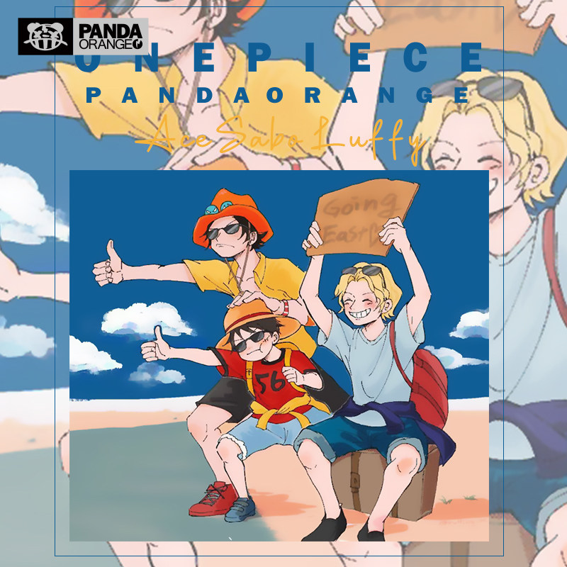 海贼王联名t恤卡通动漫画艾斯萨博路飞周边学生百搭情侣装卫衣潮